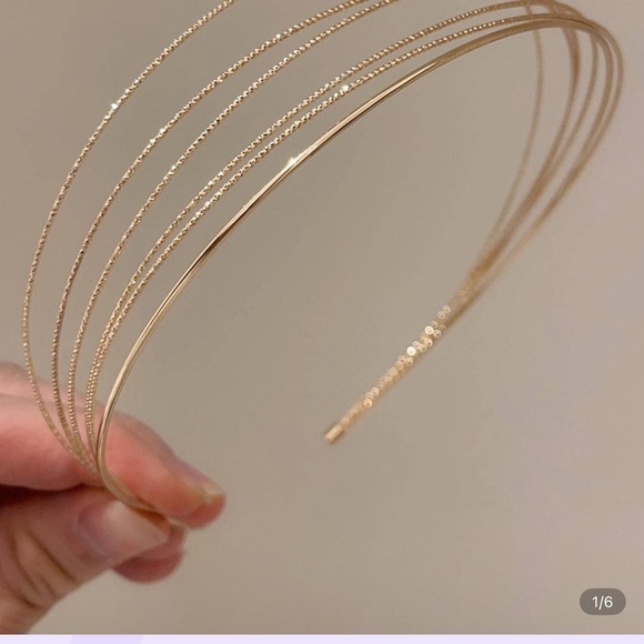 None Accessories - Gold Double Strand Headband